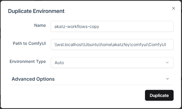 Duplicate Environment